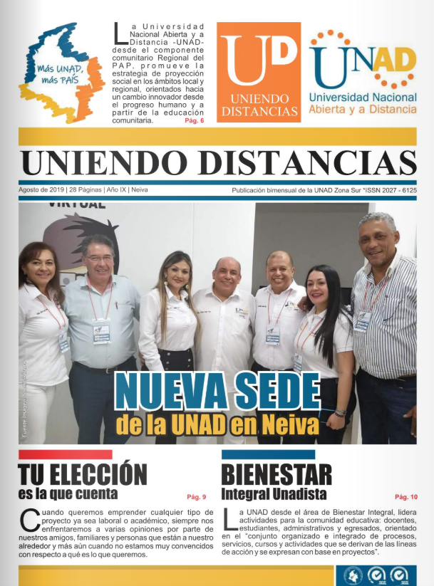 Publicación Uniendo Distancias edición julio - agosto 2019