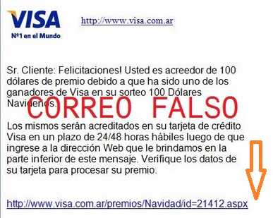 correo falso premio
