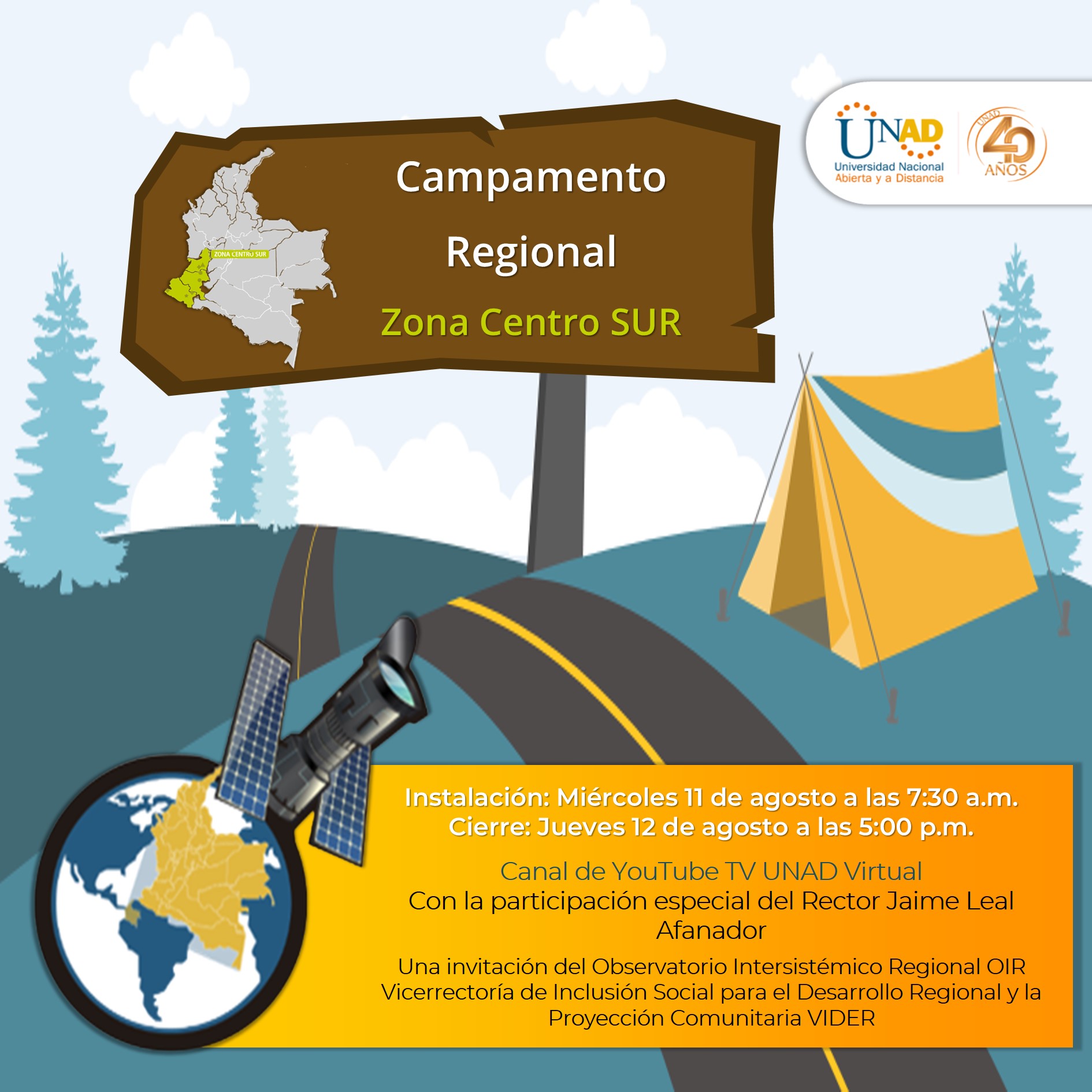 Invitaciones Campamentos hora 7 y 30 am