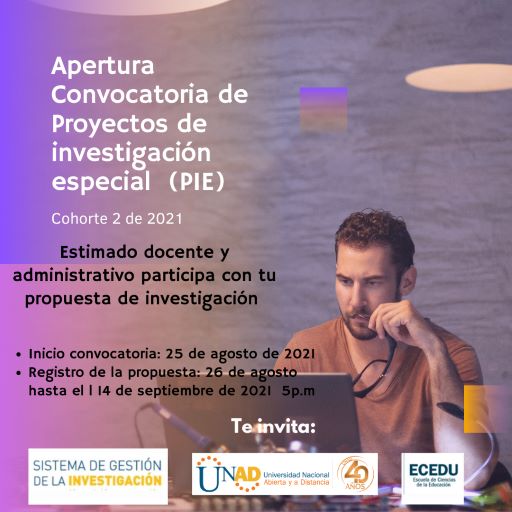 Invitación Convocatoria PIE 2021 cohorte ecedu