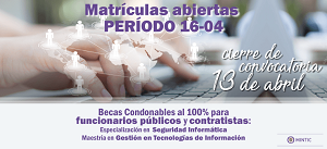 Matrículas abiertas para aplicar a becas de posgrados en Gestión TI y Seguridad de la Información 