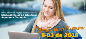 El MinEducación renueva el registro calificado de la Especialización  en Educación Superior a Distancia
