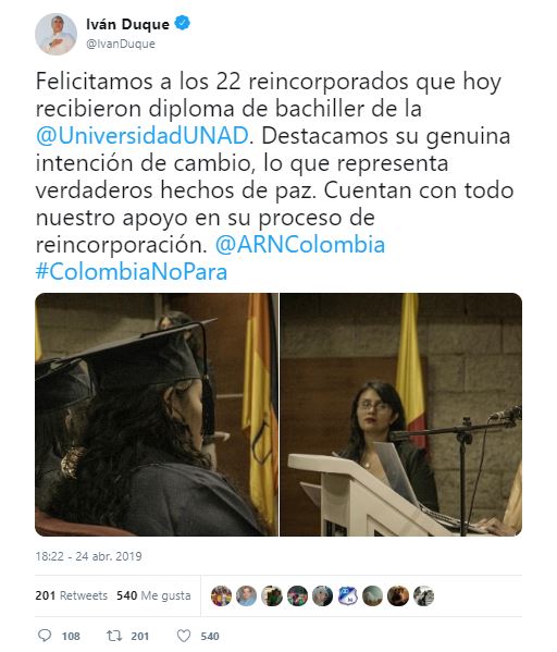 twitter presidente 24 abril
