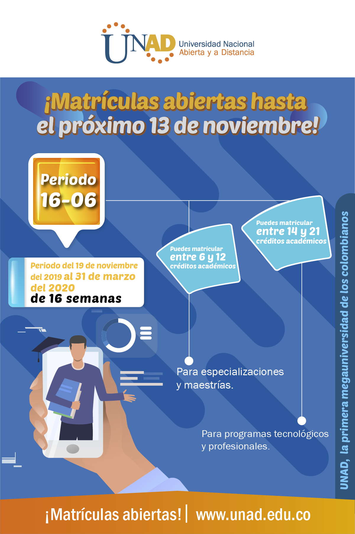 Periodo académico 16-06, un espacio que busca brindar mayores posibilidades de formación a aspirantes y estudiantes
