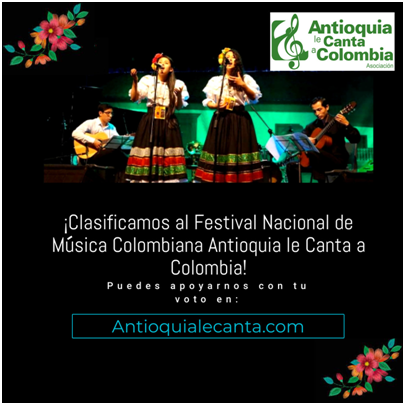 Estudiante Unadista ha clasificado en el “Festival Nacional de Música Colombiana Antioquia le Canta a Colombia”
