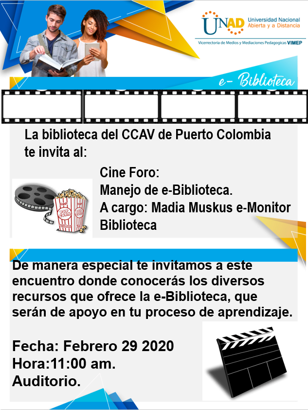 Participe en el Cine Foro: Manejo e-Biblioteca en el CCAV Puerto Colombia