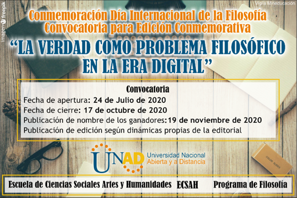 Participa en la convocatoria para aportar a la edición conmemorativa del día internacional de la filosofía que publicará el Sello Editorial UNAD