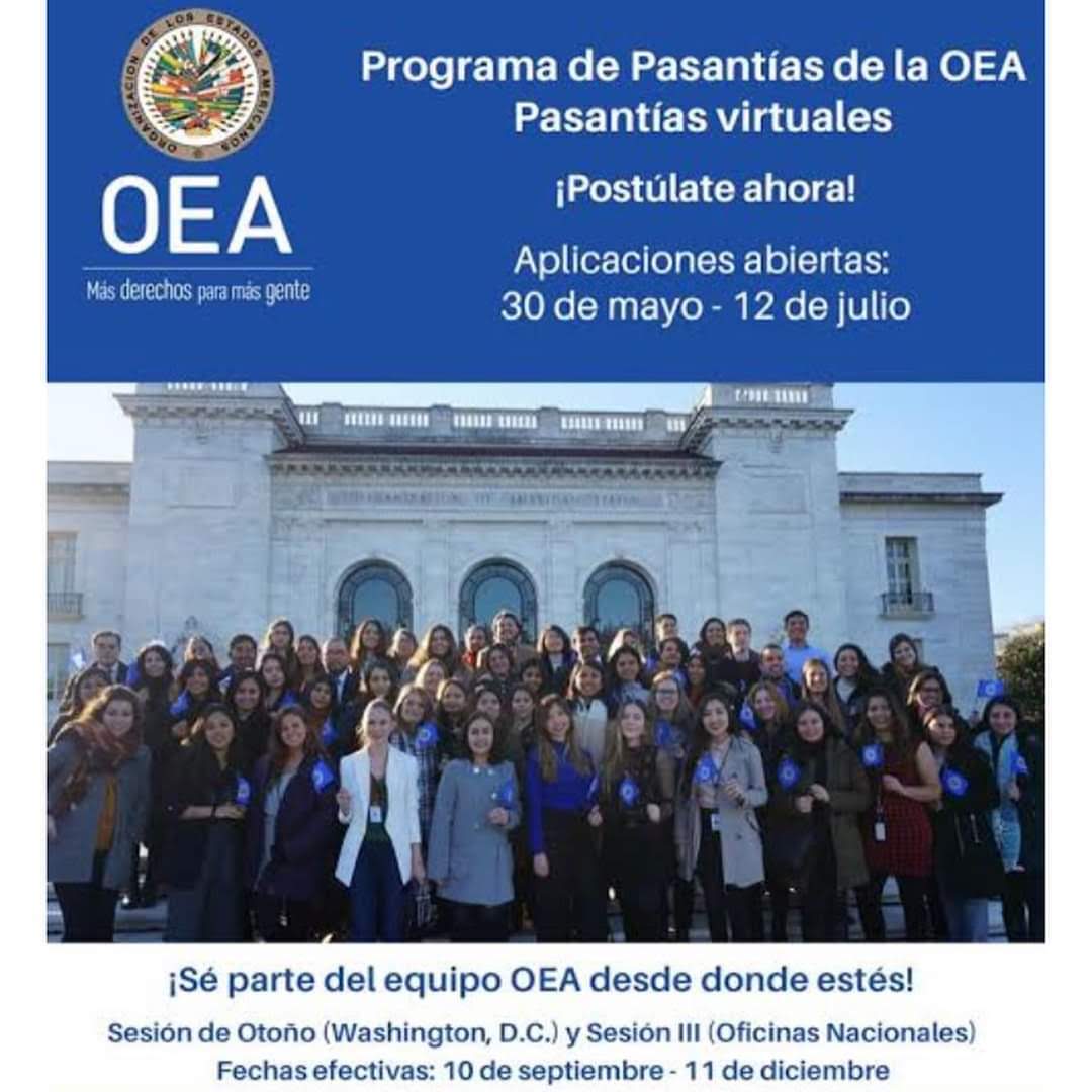 Realiza tus pasantías virtuales con la Organización de Estados Americanos OEA