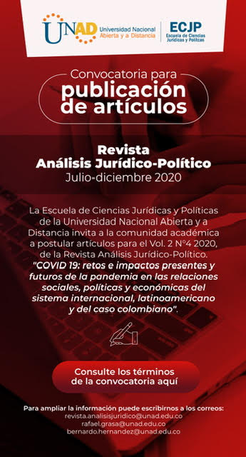 Participa en la convocatoria de artículos para la Revista Análisis Jurídico-Político 2020