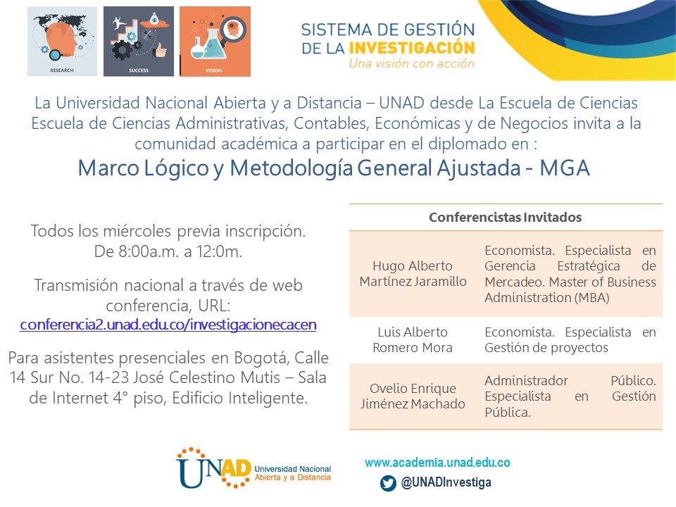 Diplomado en MGA y Marco Lógico - Programa Permanente de Formación en Investigación 2018