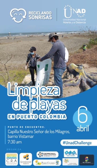 COMUNIDAD UNADISTA REALIZA LIMPIEZA DE PLAYAS EN PUERTO COLOMBIA