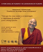 Representante de Dalai Lama en Colombia es el  invitado especial  del  VI Foro Zonal de  Filosofía y Licenciatura en Filosofía