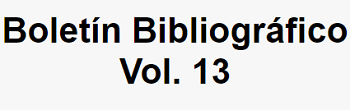 Boletín bibliográfico Vol. 13 e-Biblioteca