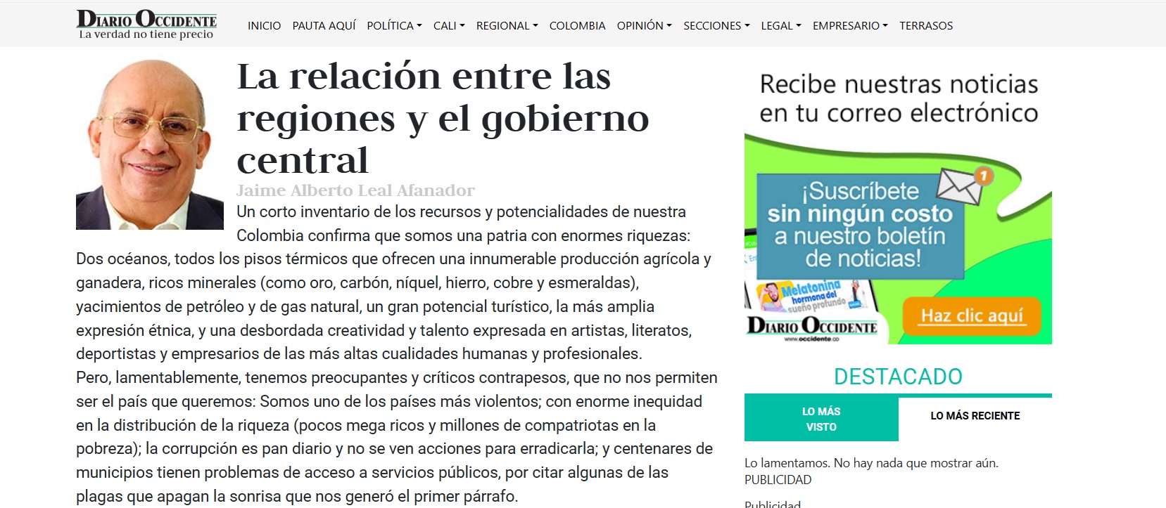 columna diario de occidente UNAD
