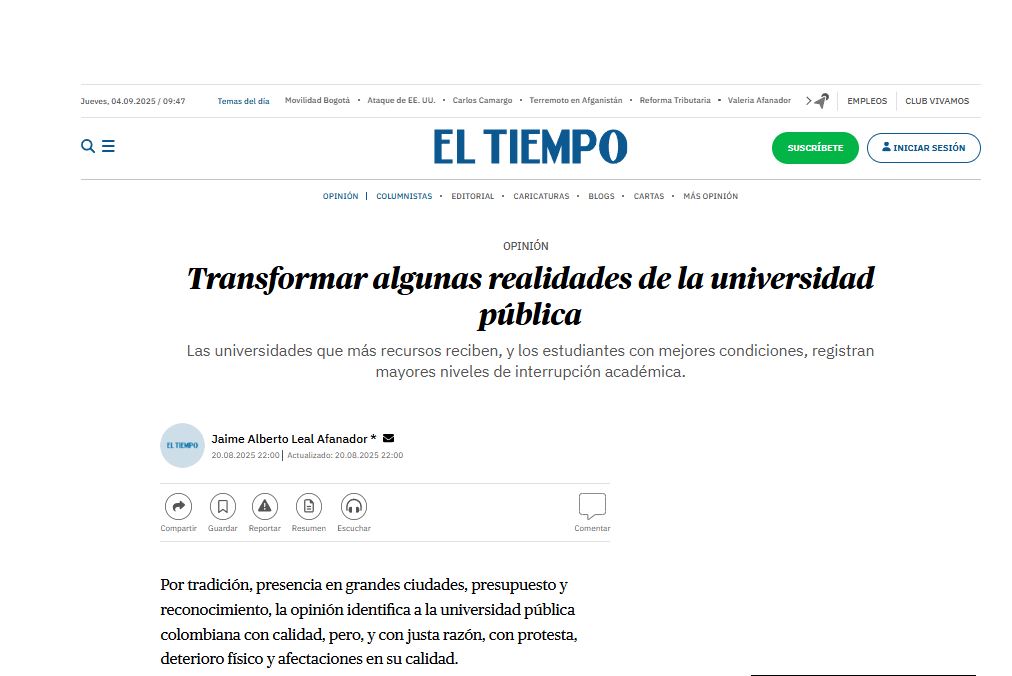 el tiempo universidad publica
