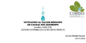 Invitación al taller medición de caudal río Arzobispo