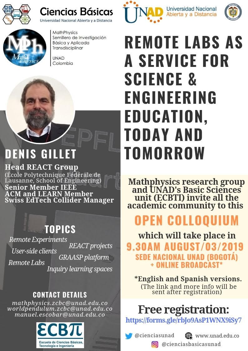 Coloquio: "Remote labs as a service for science & engineering education, today and tomorrow"