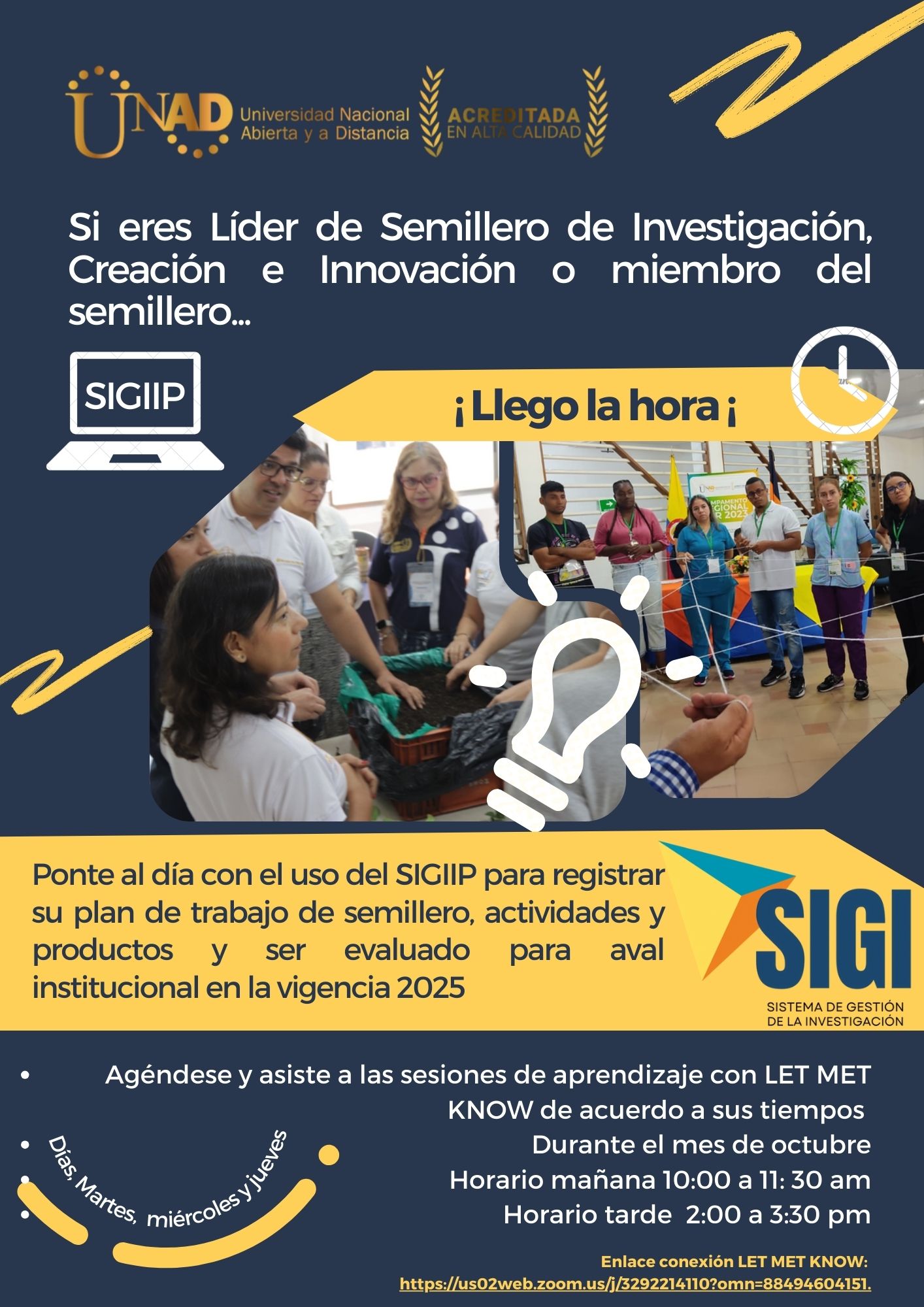 ¡Llego la hora¡ A registrar el plan de trabajo de Semilleros de Investigación, Creación e Innovación con aval institucional vigencia 2024 en SIGIIP.