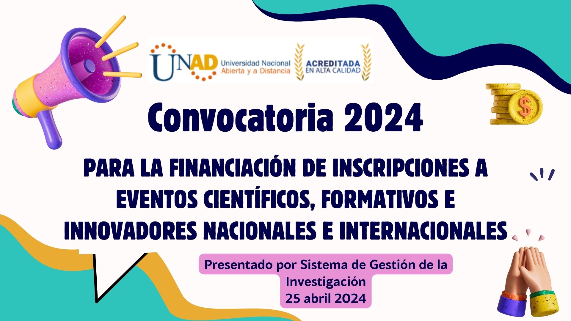 El SIGI da apertura a la convocatoria 2024 para la financiación de inscripciones a eventos científicos, formativos e innovadores nacionales e internacionales